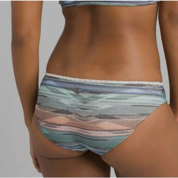 Prana Other - PrAna NWT Reversible Breya Swim Bikini Bottom Granite Bonita Green Blue Sz L